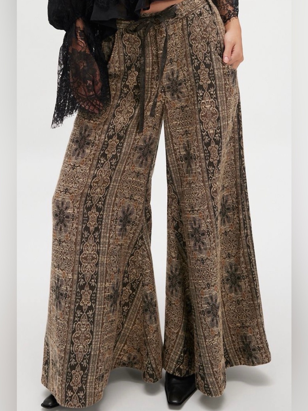 🔥 😍NWT! Free People! The Dahlia Wide Leg Pants in Original Combo! Sz12!